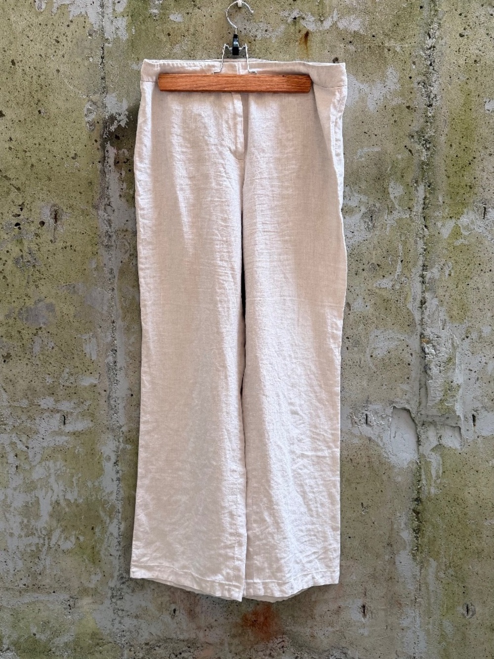 Brooks Brothers Beige Caroline Fit Wide Leg Linen Pants, Beige, EUC, Size 8
